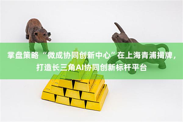 掌盘策略 “微成协同创新中心”在上海青浦揭牌，打造长三角AI协同创新标杆平台
