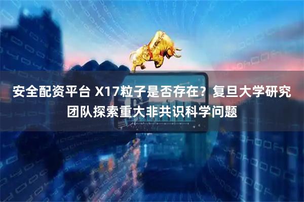 安全配资平台 X17粒子是否存在？复旦大学研究团队探索重大非共识科学问题